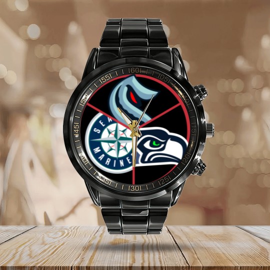 Discover Seattle Sports | Active Calendar Steel Band Watch