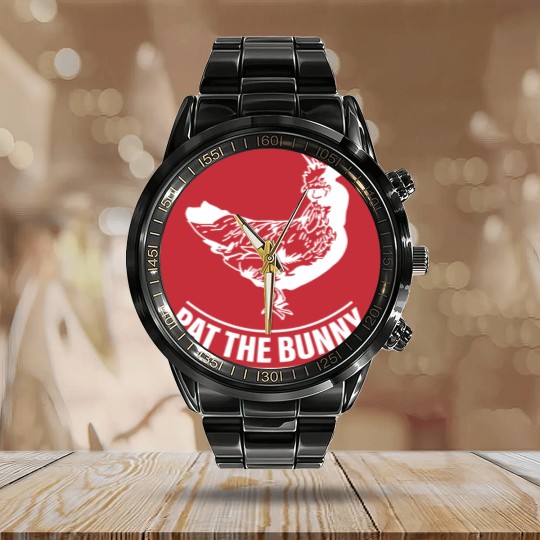 Discover pat the bunny chicken funny apparel Calendar Steel Band Watch