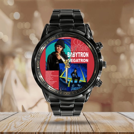 Discover Vintage Bootleg Inspired Babytron - Megatron, Graphic Unisex Album Calendar Steel Band Watch