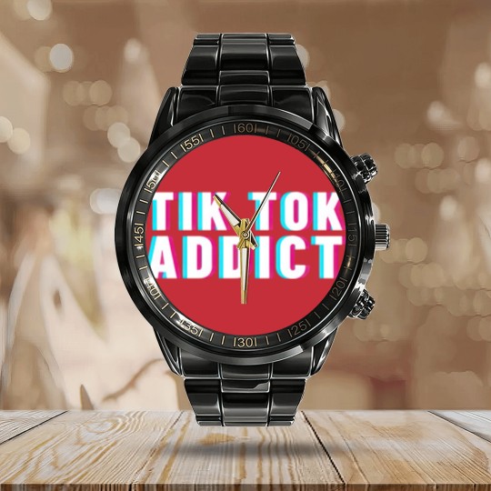 Discover Tik tok addict - Tik Tok - Calendar Steel Band Watch