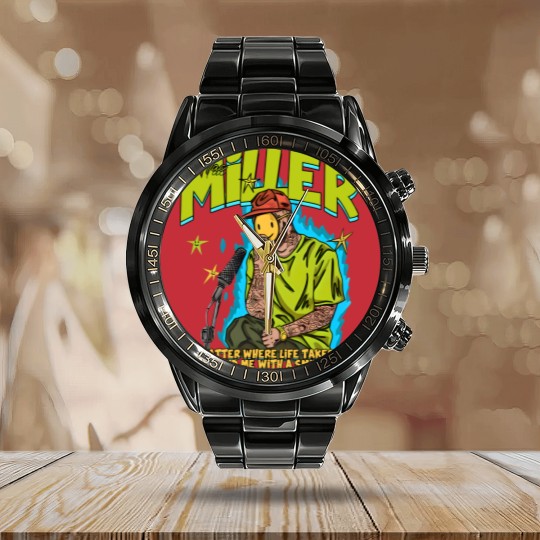 Discover macmiller Unisex Calendar Steel Band Watch macmiller Merch, Swimming macmiller