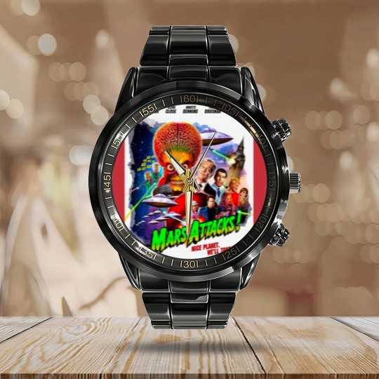 Discover Mars Attacks Soft Calendar Steel Band Watch, Mars Attacks Movie Poster Calendar Steel Band Watch