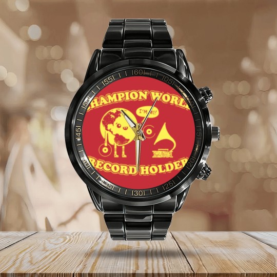 Discover W record Holder Calendar Steel Band Watch