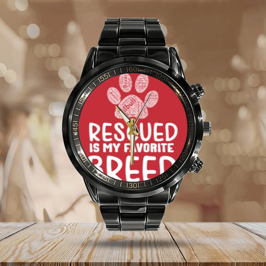 Discover rescued dog breed gift Calendar Steel Band Watch