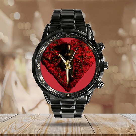 Discover Conan Gray Graphic Vintage Calendar Steel Band Watch, Conan Gray with Roses Heart Aesthetic 90's Calendar Steel Band Watch
