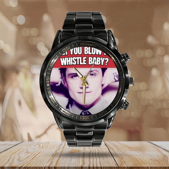 Discover Can You Blow My Whistle Baby Josh Hutcherson TikTok Meme Calendar Steel Band Watch