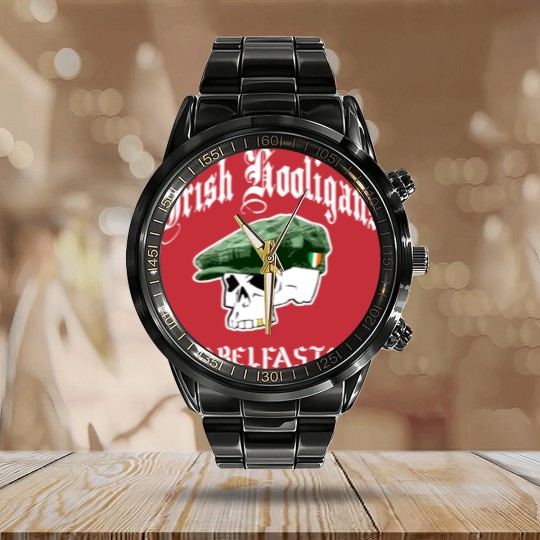 Discover Irish Hooligans Belfast Calendar Steel Band Watch
