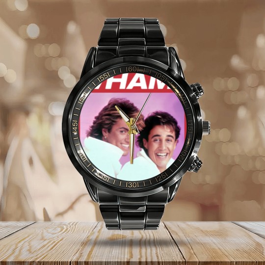 Discover WHAM! Calendar Steel Band Watch 80's George Michael Vibes, George Michael and Andrew Ridgeley Calendar Steel Band Watch