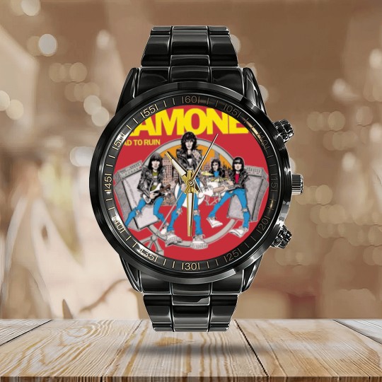 Discover Ramones RoadTo Ruin Hypebeast Rock Band Vintage Design Calendar Steel Band Watch