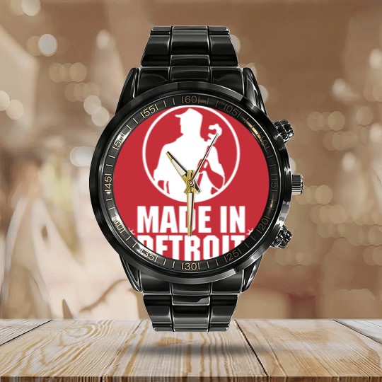 Discover Made In Detroit Calendar Steel Band Watch