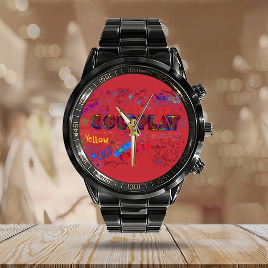 Discover Coldplay World Tour 2023 Calendar Steel Band Watch, Vintage Coldplay Tour Calendar Steel Band Watch