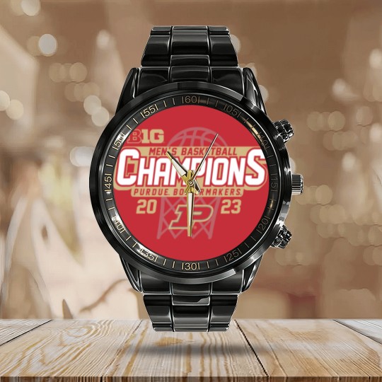 Discover purdue boilermakers big ten champs mens basketball 2023 t Calendar Steel Band Watch