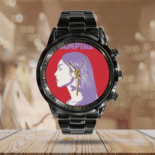 Discover Vampire Olivia Rodrigo Calendar Steel Band Watch, Olivia Rodrigo Vampire Merch Calendar Steel Band Watch