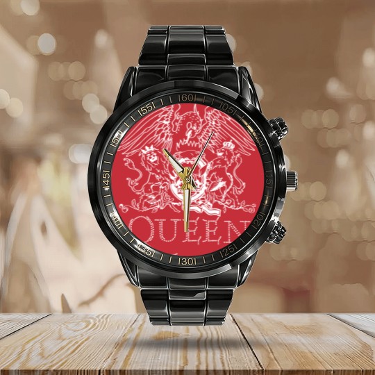 Discover Ladies Queen Crest Diamante Freddie Mercury Calendar Steel Band Watch Calendar Steel Band Watch