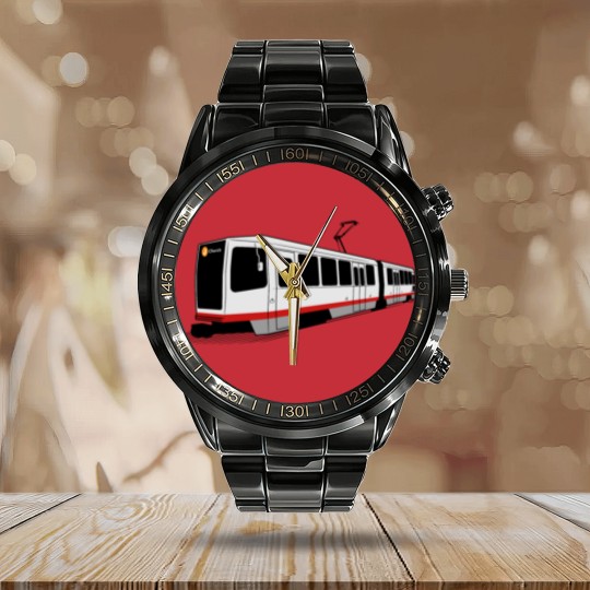 Discover J Church - San Francisco Muni Train Calendar Steel Band Watch