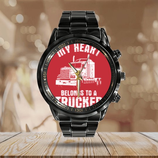 Discover Trucker Wife Gift Calendar Steel Band Watch