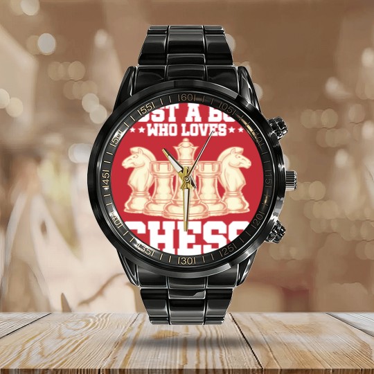 Discover Chess Chess Player Just A Boy Who Loves Chess Calendar Steel Band Watch