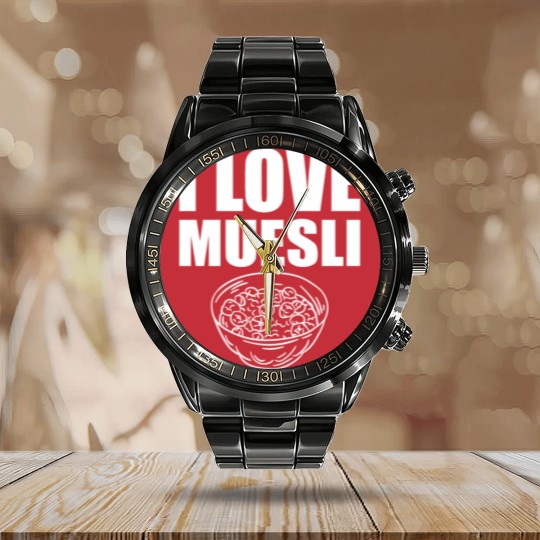 Discover I Love Muesli Calendar Steel Band Watch