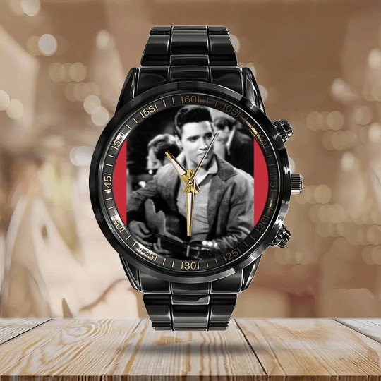Discover Elvis Presley King of Rock and Roll Vintage Calendar Steel Band Watch