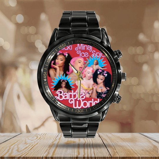 Discover Nicki Minaj x Ice Spice Barbie World Vintage Calendar Steel Band Watch