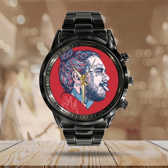 Discover Post Malone Vintage Calendar Steel Band Watch, Post Malone Calendar Steel Band Watch, Post Malone Merch
