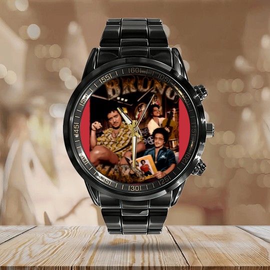 Discover Vintage Bruno Mars 90s Calendar Steel Band Watch, Bruno Mars Bootleg Calendar Steel Band Watch