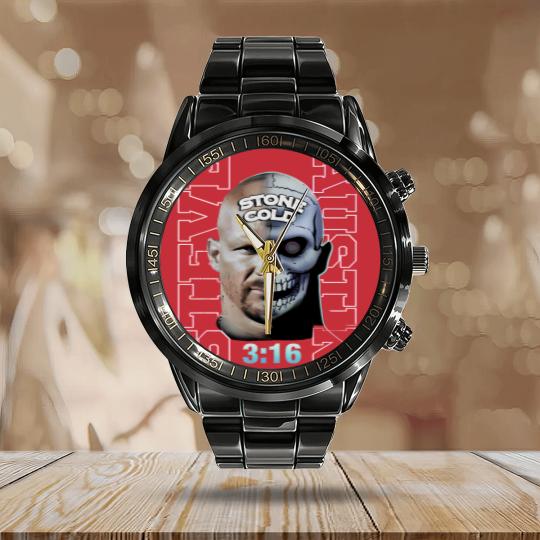 Discover Stone Cold Steve Austin Vintage 90s Bootleg Style Calendar Steel Band Watch, Stone Cold Steve Austin Calendar Steel Band Watch