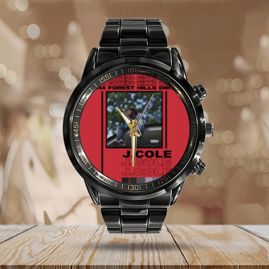 Discover J. Cole album cover Calendar Steel Band Watch, 2014 forest hills drive album cover Calendar Steel Band Watch,