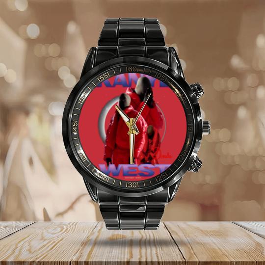 Discover Kanye West Vintage Calendar Steel Band Watch