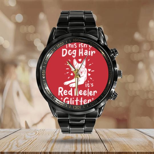 Discover Red Heeler Dog Calendar Steel Band Watch