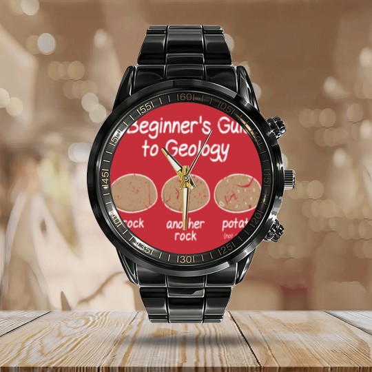 Discover Geologist Beginner Geology Meme - Funny Geology - Calendar Steel Band Watch