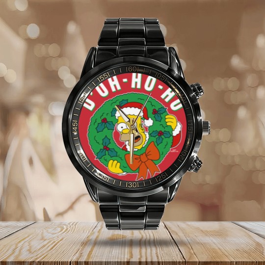 Discover The Simpsons Christmas Santa Homer D'Oh-Ho-Ho Alt Calendar Steel Band Watch