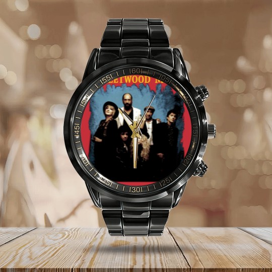 Discover 1990 Fleetwood Mac Behind The Mask Tour Calendar Steel Band Watch, 90s Retro Vintage Calendar Steel Band Watch