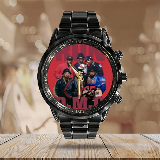 Discover Run D.M.C Streetwear Gifts Calendar Steel Band Watch Hip Hop 90s Vintage Retro Graphic Calendar Steel Band Watch Rap Calendar Steel Band Watch
