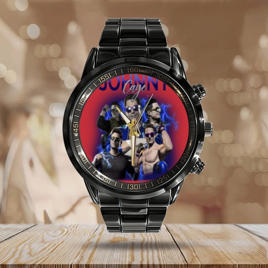 Discover Johnny Cage Mortal Kombat 1 90s Calendar Steel Band Watch, Bootleg Movie Fighting Games Vintage Y2K Calendar Steel Band Watch
