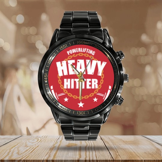 Discover Powerlifting Heavy Hitter - Powerlifting - Calendar Steel Band Watch