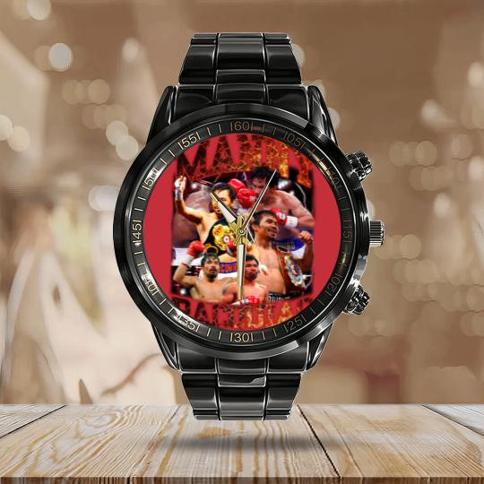 Discover Manny PacMan Pacquiao Streetwear  Snow Wash Calendar Steel Band Watch