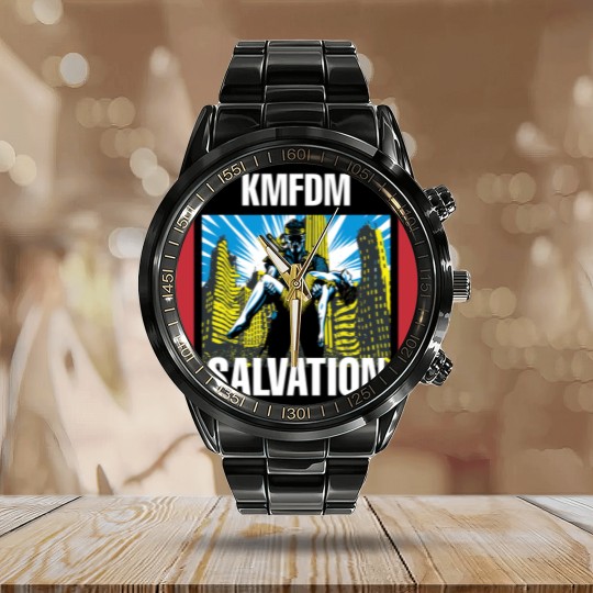 Discover salvation  KMFDM Calendar Steel Band Watch