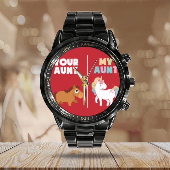 Discover Unicorn Aunt Calendar Steel Band Watch