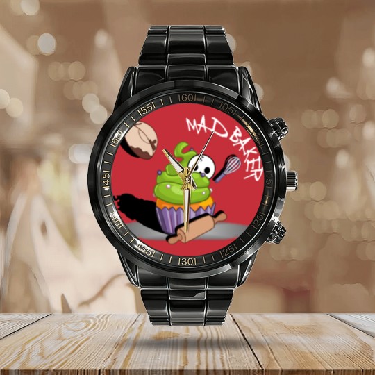 Discover Mad Baker - Kawaii Cute Cupcake Calendar Steel Band Watch