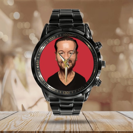 Discover Ricky Gervais - Ricky Gervais - Calendar Steel Band Watch