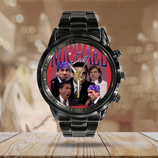 Discover Retro Michael Scott Calendar Steel Band Watch, Limited Michael Scott Vintage Calendar Steel Band Watch, Michael Scott Gift