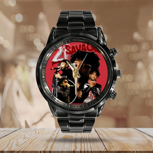 Discover Limited 21 Savage Vintage 90s Calendar Steel Band Watch, Gift For Woman and Man Unisex Calendar Steel Band Watch