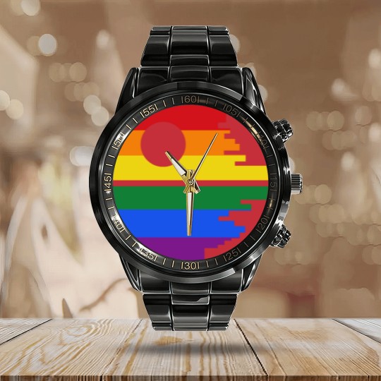 Discover Rainbow Death Star Calendar Steel Band Watch