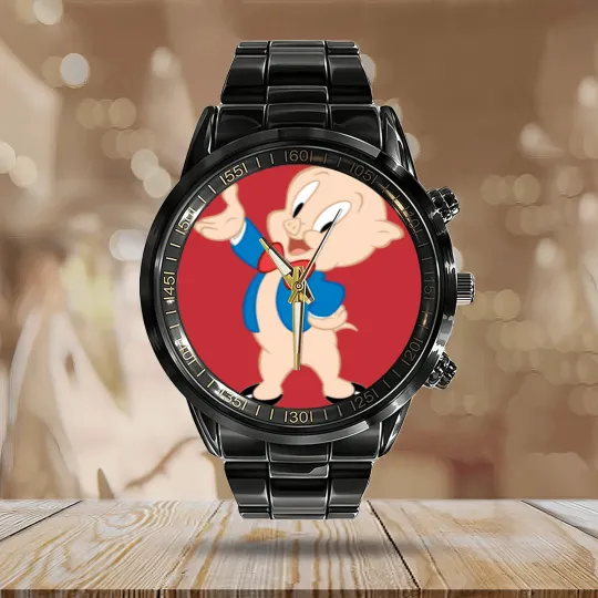 Discover Porky Pig | Classic Pose Calendar Steel Band Watch