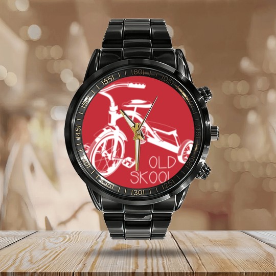Discover Old school tricycle bike trike toys Calendar Steel Band Watch Calendar Steel Band Watch