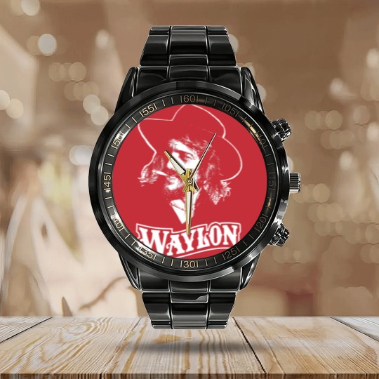 Discover Waylon Jennings Vintage Calendar Steel Band Watch, Waylon TOUR 1984 Vintage Calendar Steel Band Watch