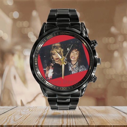 Discover Vintage 90s 1995 PATSY STONE joanna lumley Calendar Steel Band Watch