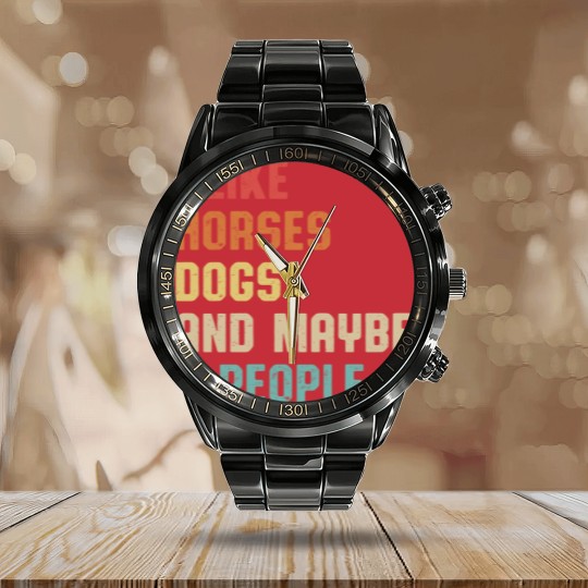 Discover I Like Horses Dogs And Maybe 3 People Calendar Steel Band Watch, Women Horse Lover Calendar Steel Band Watch, Horse mom Calendar Steel Band Watch