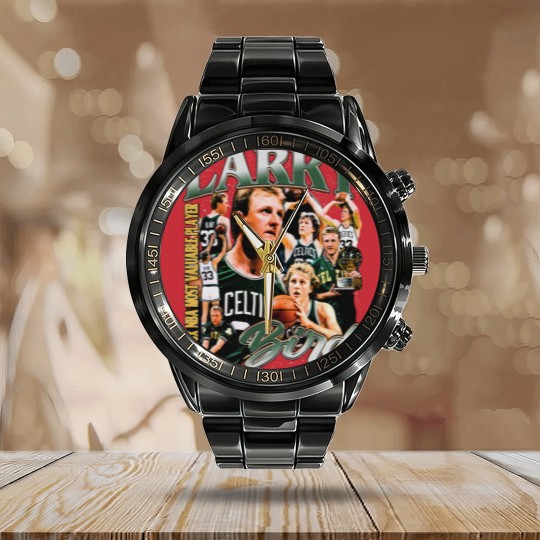 Discover Larry Bird Vintage Calendar Steel Band Watch, Larry Bird Fan Tees, Basketball Calendar Steel Band Watch